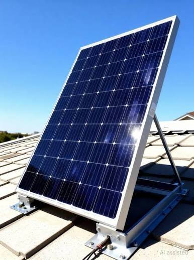 Solar panels on a modern home